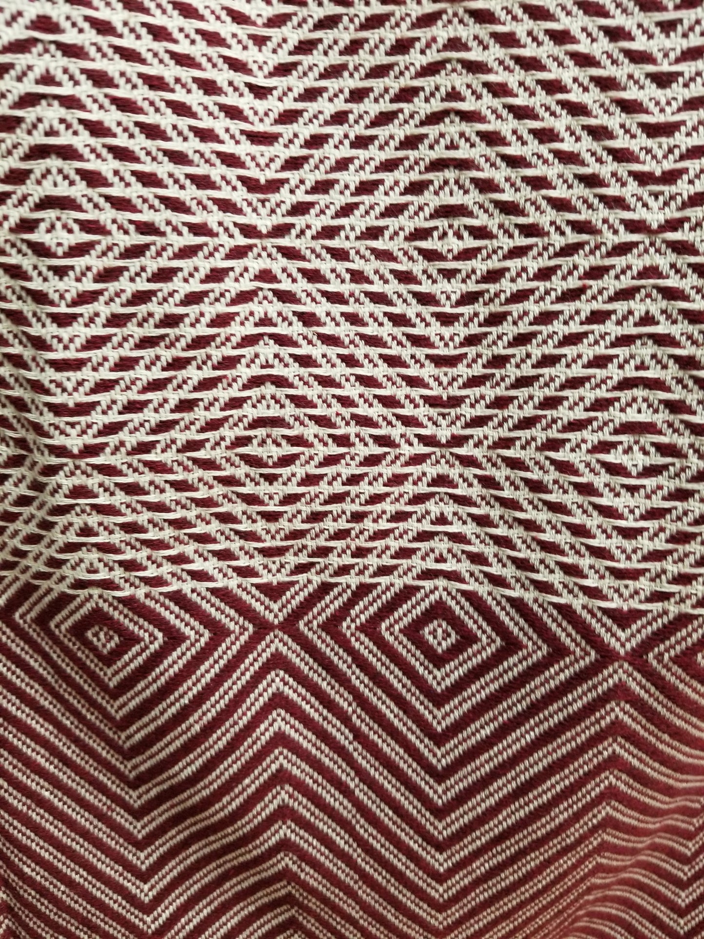 OUTLET SALE - Diamond Weave Turkish Cotton Throw Blanket in Cranberry