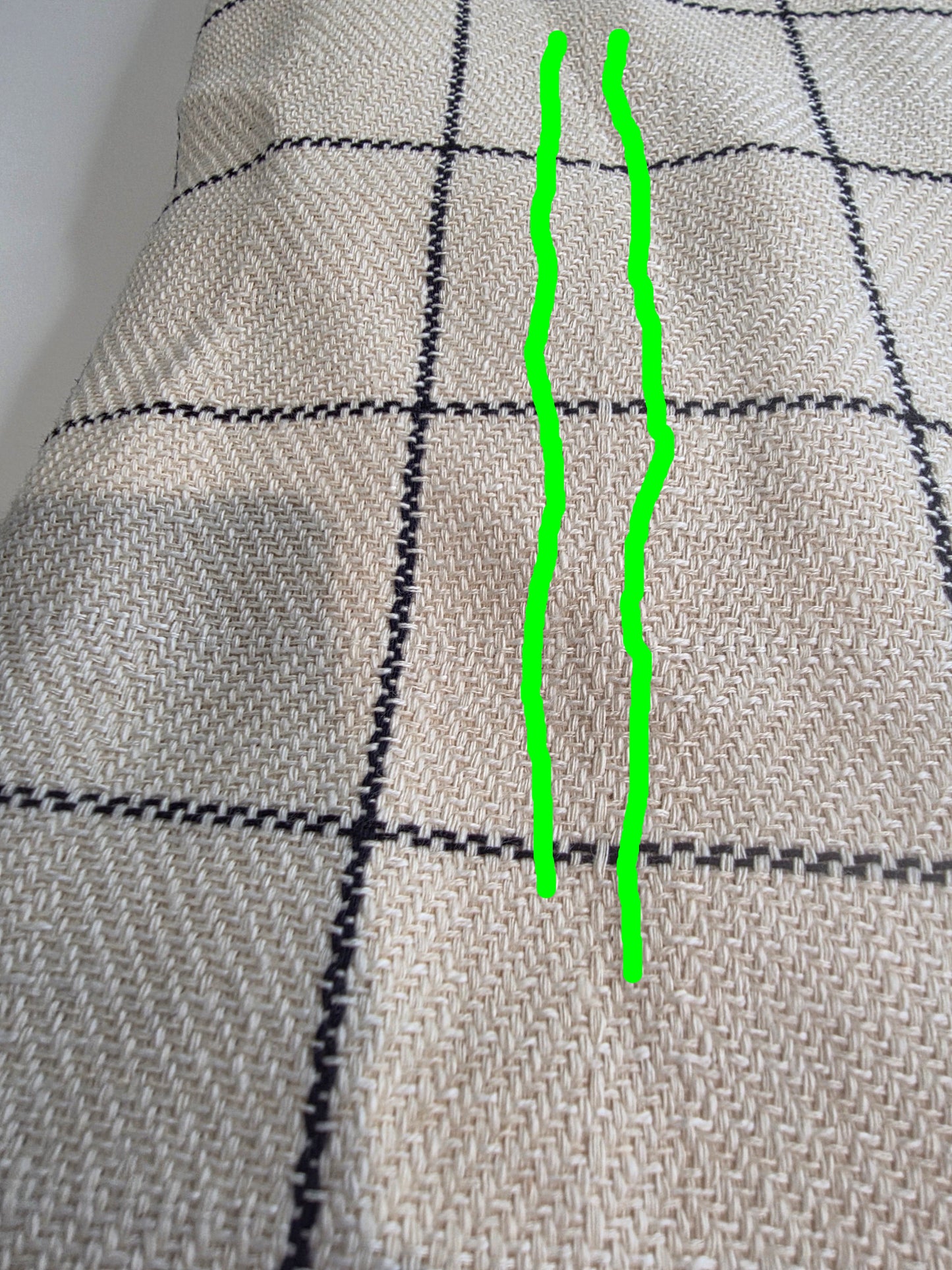 OUTLET SALE - Windowpane Plaid Turkish Cotton Throw Blanket in Cream/Black - FINAL SALE