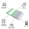 Marine Striped Turkish Towel with Soft Terry Cloth Back in Green & Navy