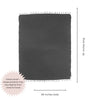 Stonewashed Organic Large Turkish Throw Blanket in Charcoal Grey/Faded Black