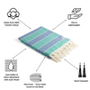 Multi Stripe Terry Cloth Lined Turkish Towel in Mint and Blue