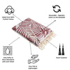 Hawaiian Flower Print Reversible Turkish Towel Made From 100% Cotton in Burgundy