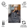 Stonewashed Small Turkish Throw Blanket in Charcoal Grey/Faded Black