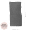 Stonewashed Turkish Towel in Faded Black / Charcoal Grey
