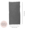 Stonewashed Organic Turkish Towel in Faded Black / Charcoal Grey