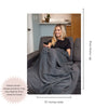 Stonewashed Small Turkish Throw Blanket in Charcoal Grey/Faded Black