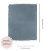 Stonewashed Organic Large Turkish Throw Blanket in Denim Blue/Grey