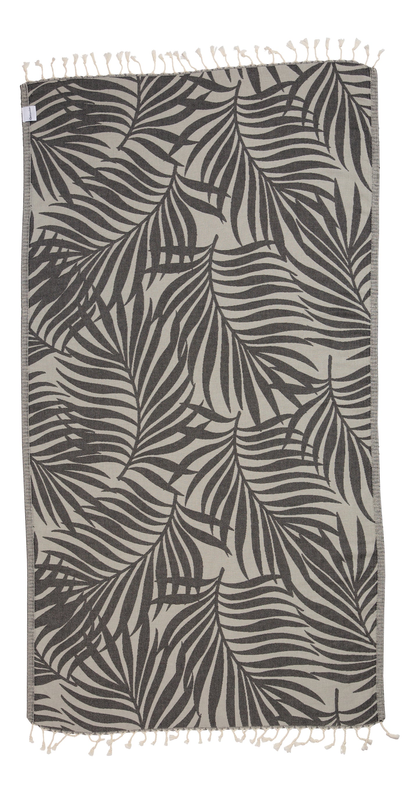 OUTLET SALE - Fern Turkish Towel in Black and Natural