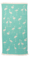 Flamingo Reversible Cotton Turkish Towel in Mint