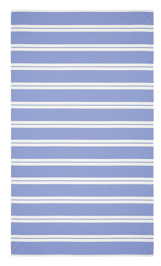 Haven Stripe Organic Terry Cloth Lined Turkish Towel in Blue
