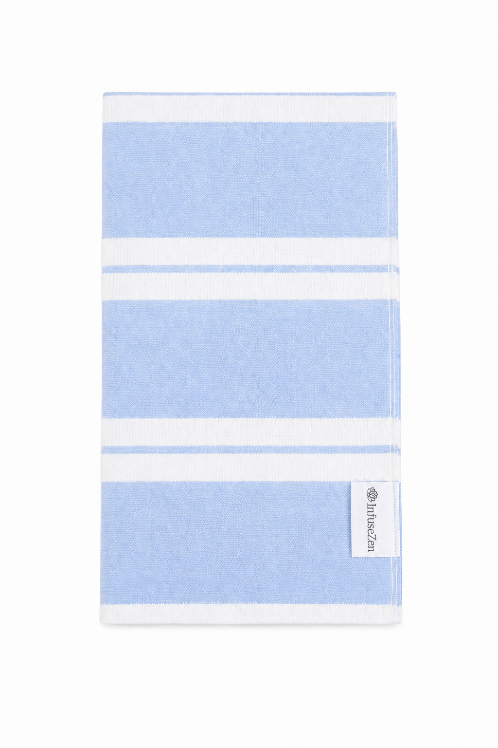 Haven Stripe Organic Terry Cloth Lined Hand Towel in Light Blue
