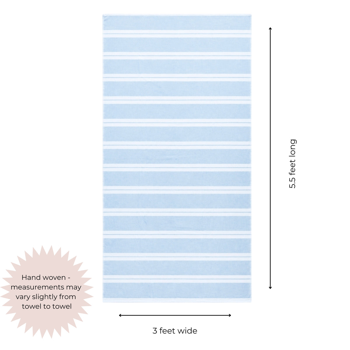 Haven Stripe Organic Terry Cloth Lined Turkish Towel in Blue