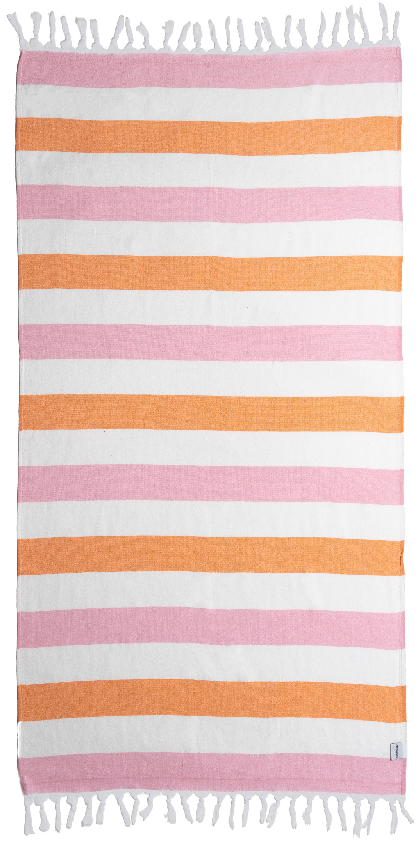 OUTLET SALE - Kapris Terry Lined Turkish Towel in Orange and Pink