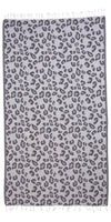 Leopard Turkish Towel Peshtemal in Black