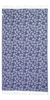 CLEARANCE - Leopard Turkish Towel Peshtemal in Indigo