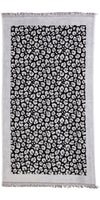 CLEARANCE - Leopard Full Terry Turkish Towel in Black