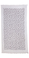 CLEARANCE - Leopard Full Terry Turkish Towel in Grey