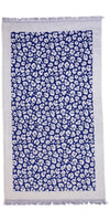 CLEARANCE - Leopard Full Terry Turkish Towel in Blue