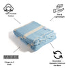 CLEARANCE - Multi Stripe Reversible Muslin Blanket in Light Blue