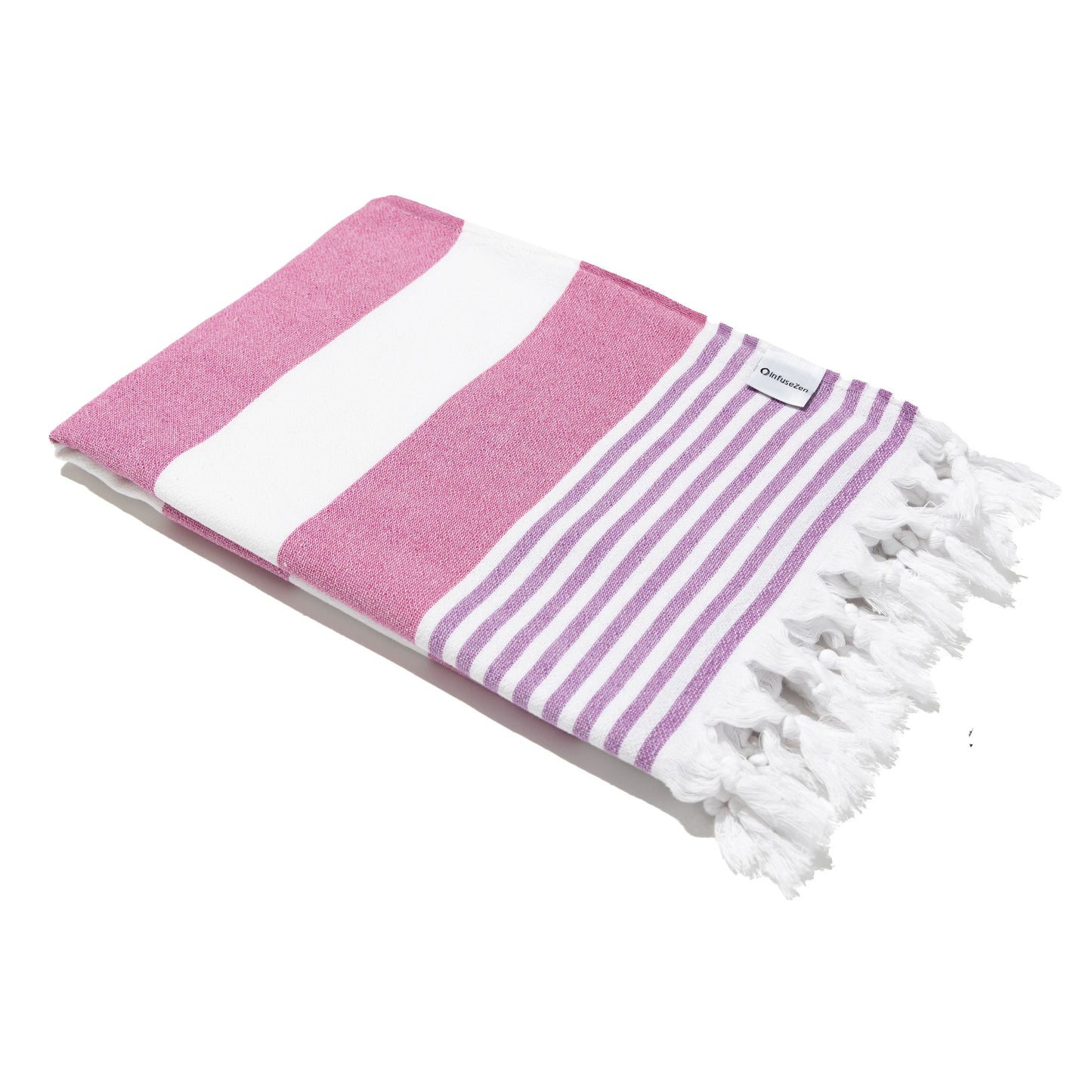 OUTLET SALE - Marine Terry Lined Turkish Towel in Pink and Purple