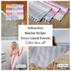 Marine Striped Turkish Towel with Soft Terry Cloth Back in Grey & Black