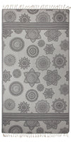 CLEARANCE - Mandala Flower Sand Resistant Turkish Towel in Black