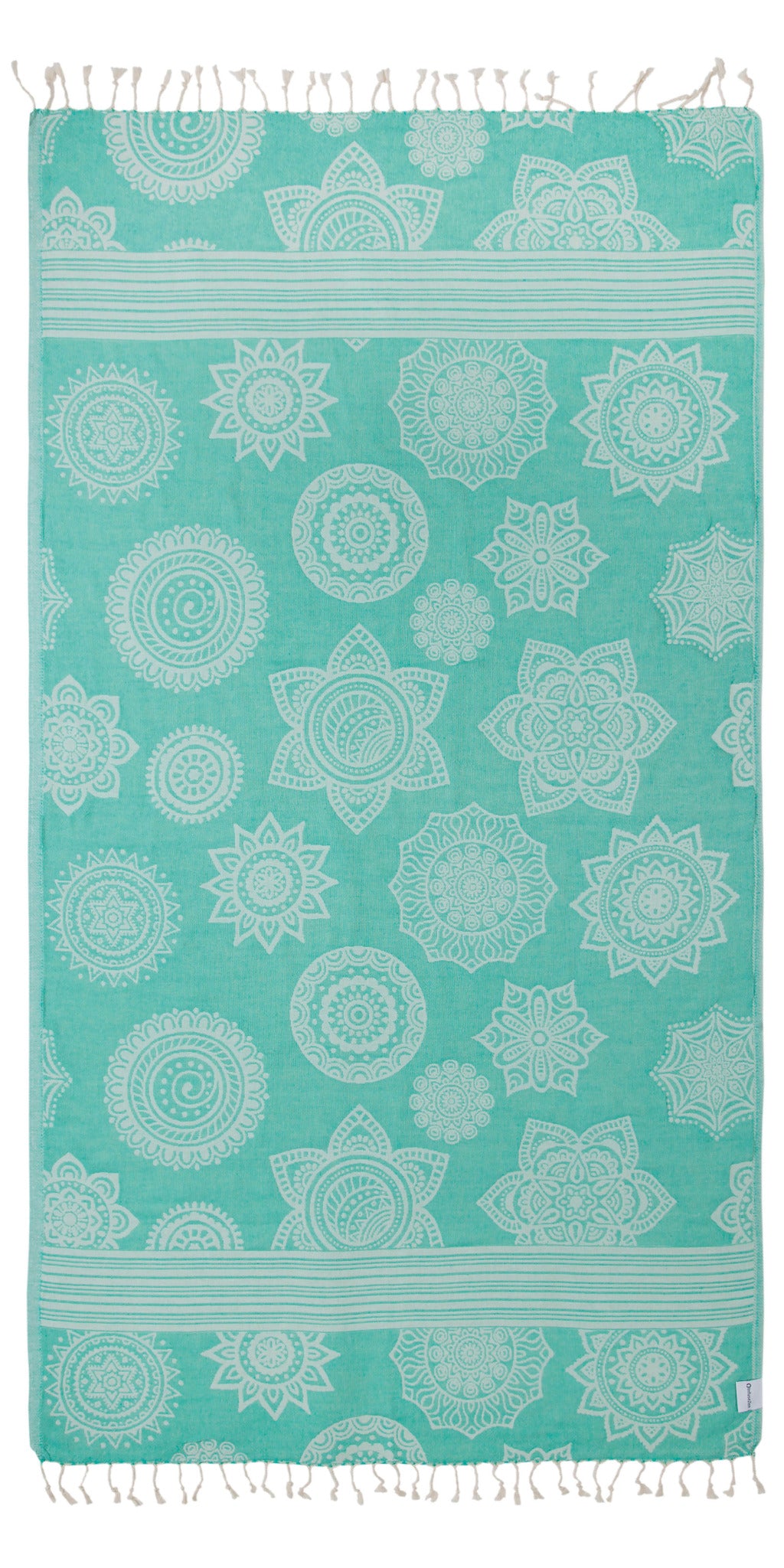 Mandala Flower Sand Resistant Turkish Towel in Seagreen