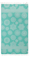 CLEARANCE - Mandala Flower Sand Resistant Turkish Towel in Seagreen