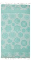 CLEARANCE - Mandala Flower Sand Resistant Turkish Towel in Seagreen