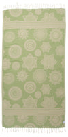 CLEARANCE - Mandala Flower Sand Resistant Turkish Towel in Olive