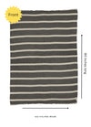Multi Stripe Reversible Muslin Blanket in Charcoal