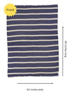 Multi Stripe Reversible Muslin Blanket in Navy Blue