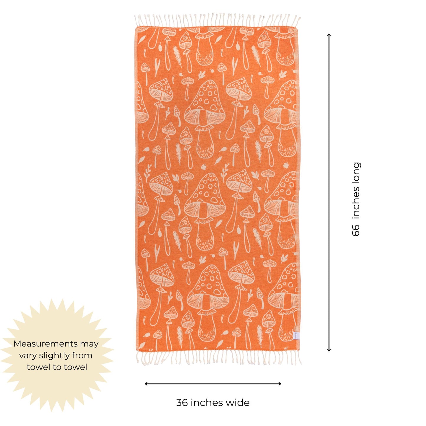 Mushroom Organic Turkish Towel in Orange