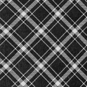 Plaid Organic Cotton Throw Blanket in Black & Beige