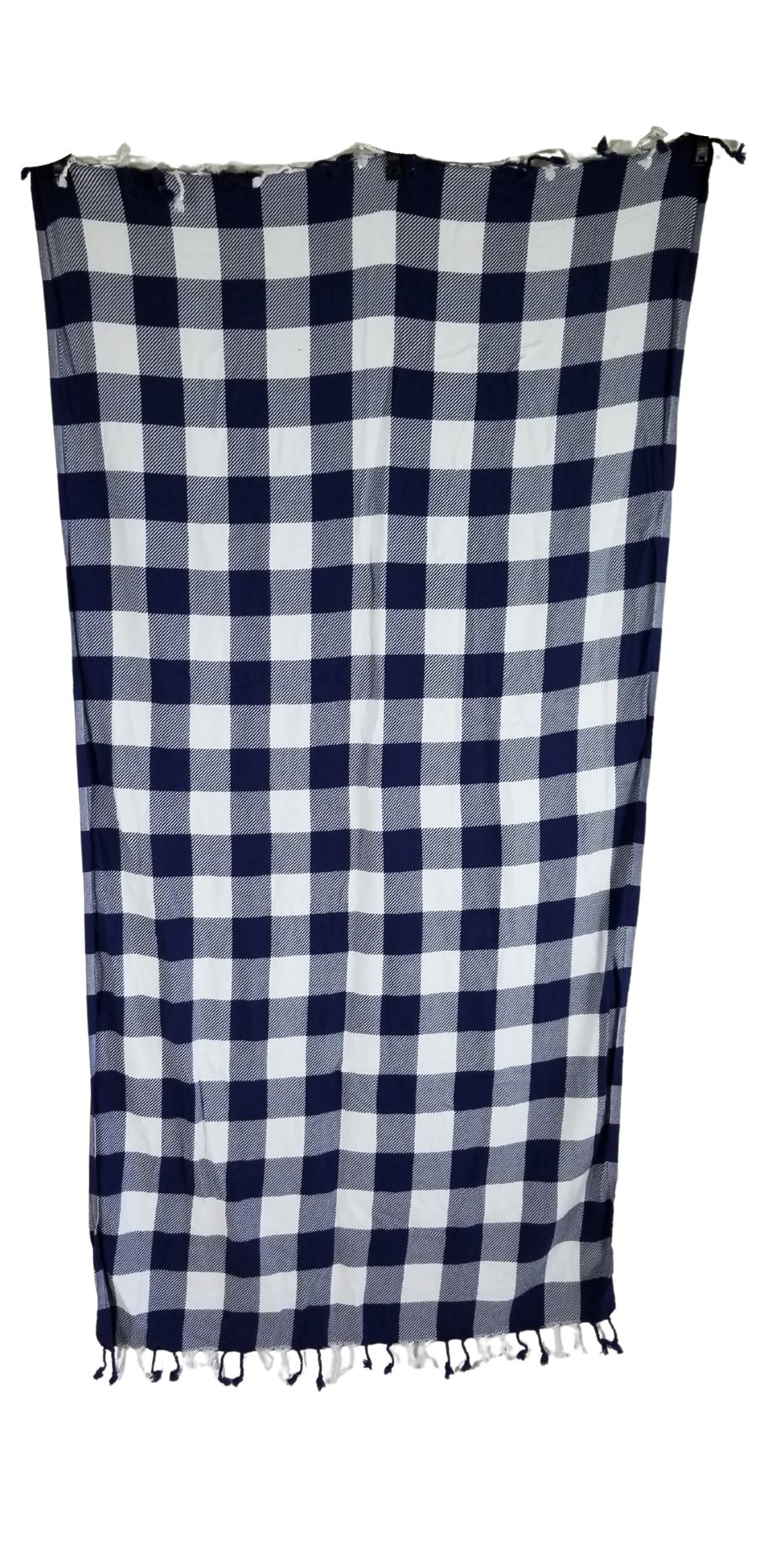 OUTLET SALE - Buffalo Plaid Turkish Towel in Navy Blue & White