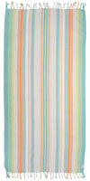 Rainbow Variegated Sand Free Turkish Towel in Mint