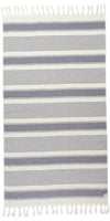 Sauna Stripe Terry Cloth Lined Turkish Towel in Navy Blue