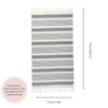 Sauna Stripe Terry Cloth Lined Turkish Towel in Navy Blue