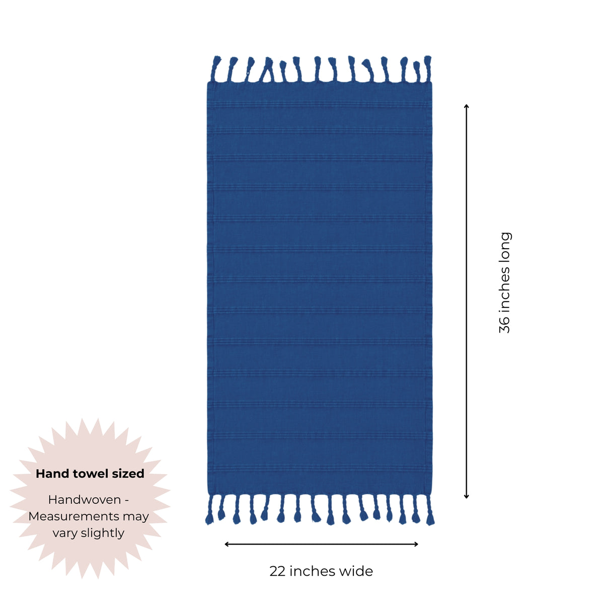 Stonewashed Organic Turkish Cotton Hand Towel in Blue