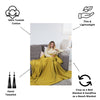 CLEARANCE - Stonewashed Large Turkish Throw Blanket in Golden Yellow