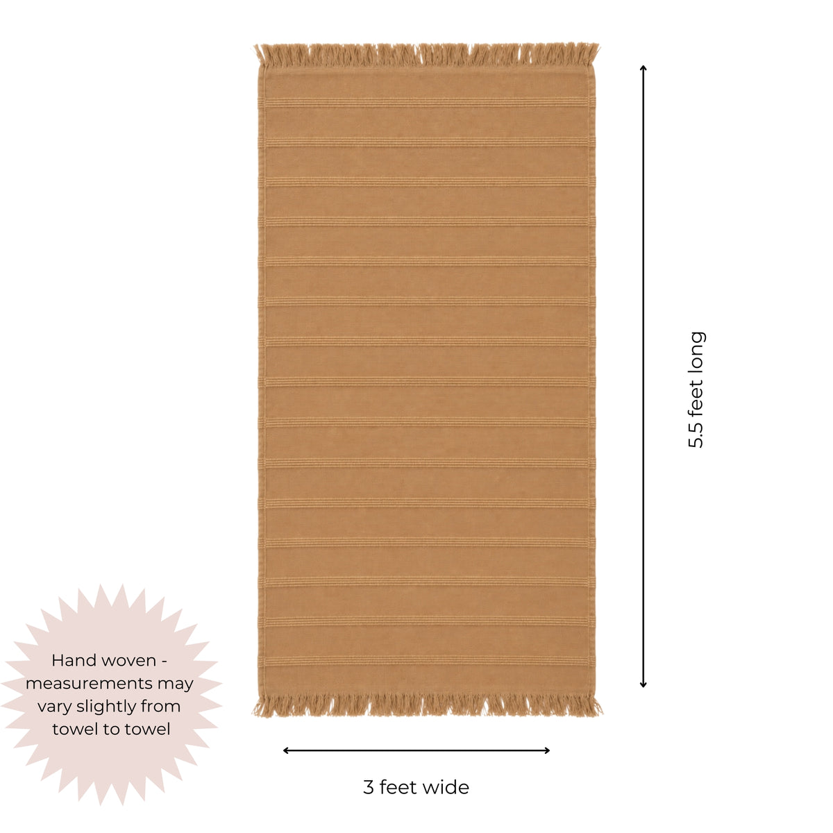 Vita Organic Terry Cloth Lined Turkish Towel in Teracotta