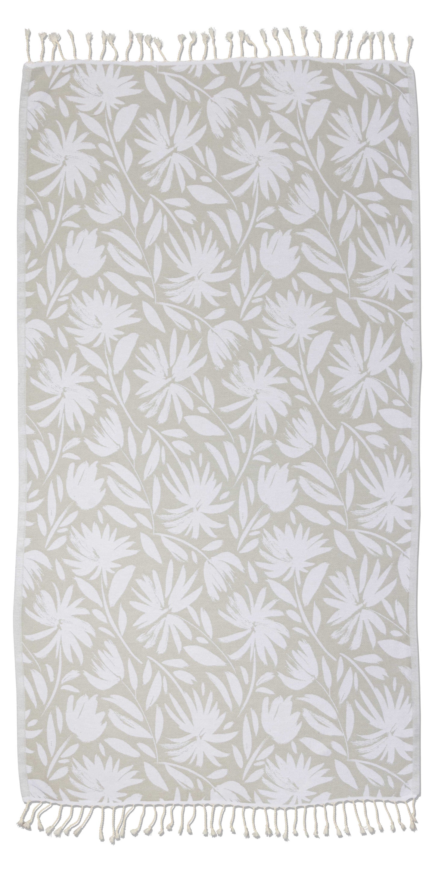 Whimsical Flower Organic Turkish Towel in Grey
