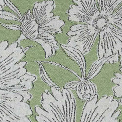 Garden Flower Organic Cotton Medium Weight Throw Blanket in Olive