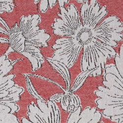 Garden Flower Organic Cotton Medium Weight Throw Blanket in Red