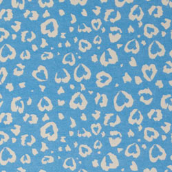 Leopard Heart Organic Turkish Towel in Blue