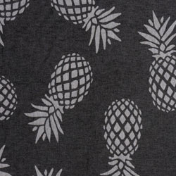 Pineapple Print Sand Free Turkish Towel in Black