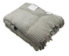 CLEARANCE - Waffle Stonewashed Large Turkish Throw Blanket in Beige