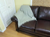 CLEARANCE - Waffle Stonewashed Large Turkish Throw Blanket in Beige