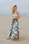 Camo Print Sand Resistant Reversible Turkish Towel in Black