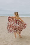 Camo Print Sand Resistant Reversible Turkish Towel in Burgundy